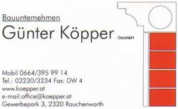 Bauunternehmen GÜNTER KÖPPER GesmbH Ihr Partner für den Eigenheimbau -