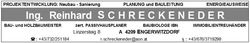 Baumeister, Zimmermeister, Immobilientreuhänder Ing. R. Schreckeneder