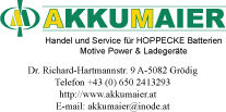AKKUMAIER Industriebatterien u. Ladegeräte Handel-Service u. Reparatur \"HOPPECKE Antriebsenergiesysteme\" USV Anlagen, Gabelsta