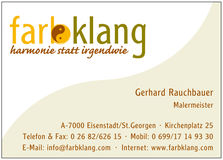 farbklang harmonie statt irgendwie /Gerhard Rauchbauer