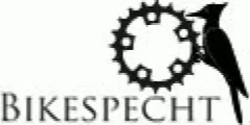 Bikespecht Logo mit einem Specht und einem Kettenblatt