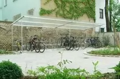 Fahrradständer BEN mit Fahrradüberdachung FO, Bügelständer, Wiener Bügel, Fahrrad Überdachung