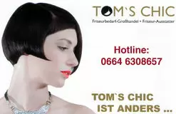 Toms-Chic Friseurbedarf friseur coiffeur salon haar kosmetik schere kamm bürste schneiden farbe tönung chemie umhang einrichtung